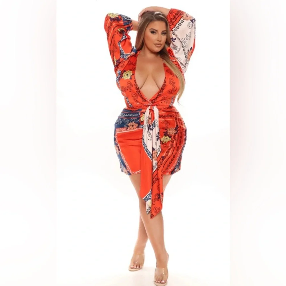 Fashion Nova All The Class Satin Mini Dress size 3X 🍊 - Picture 1 of 10